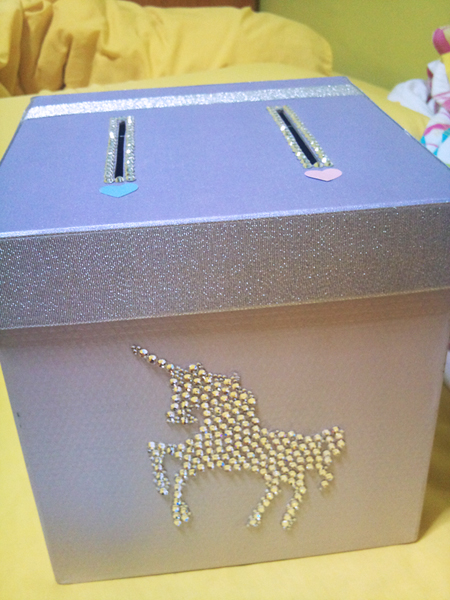 DIY unicorn wedding box