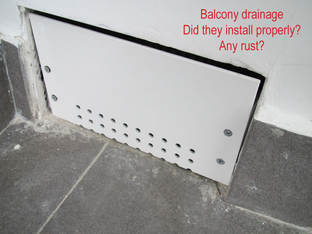 hdb defect checklist- Balcony drainage