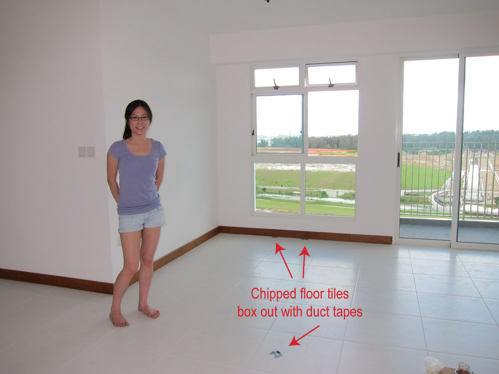 hdb defect checklist- chipped floor tiles