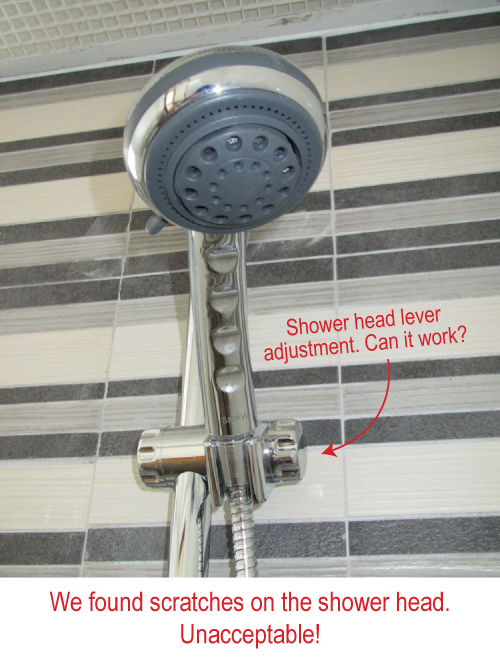 hdb defect checklist- shower head lever