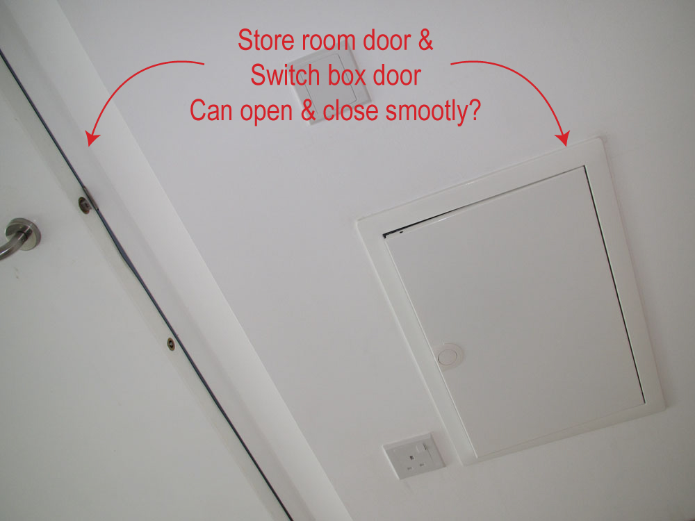 hdb defect checklist- storeroom and switch box door